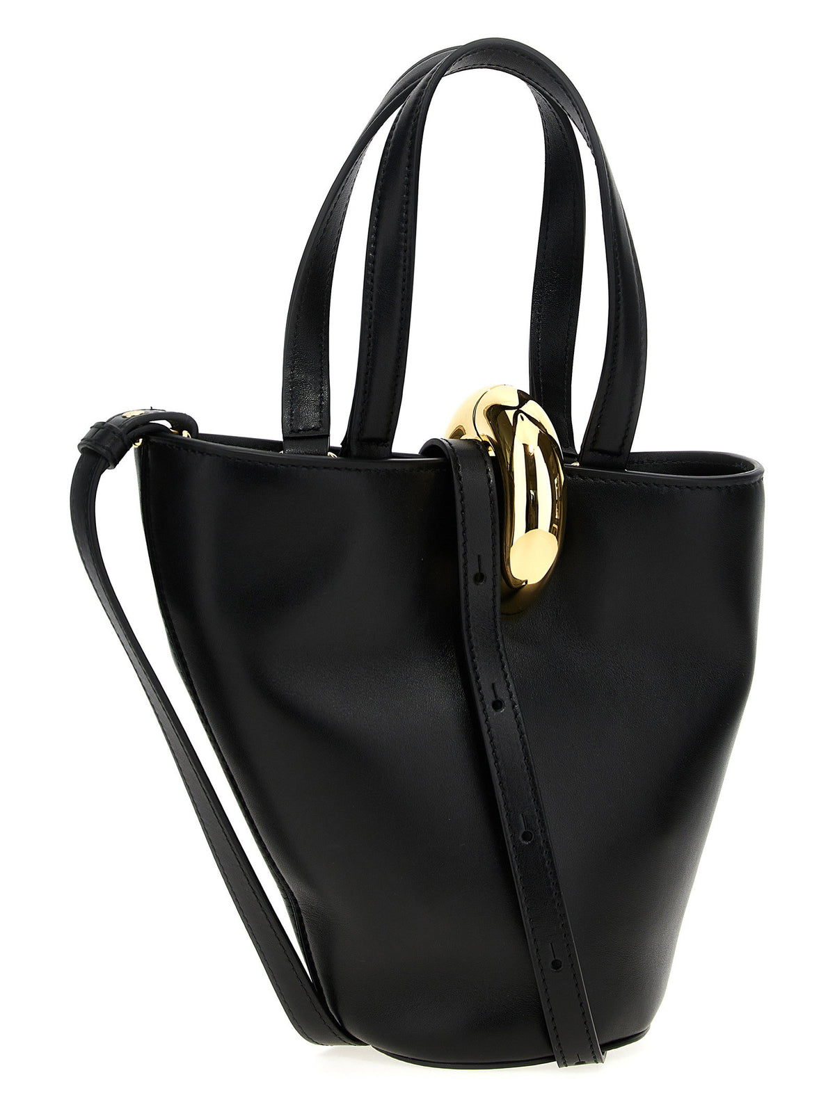 Jacquemus Le Petit Bambola Mini Bucket Bag in Black Leather