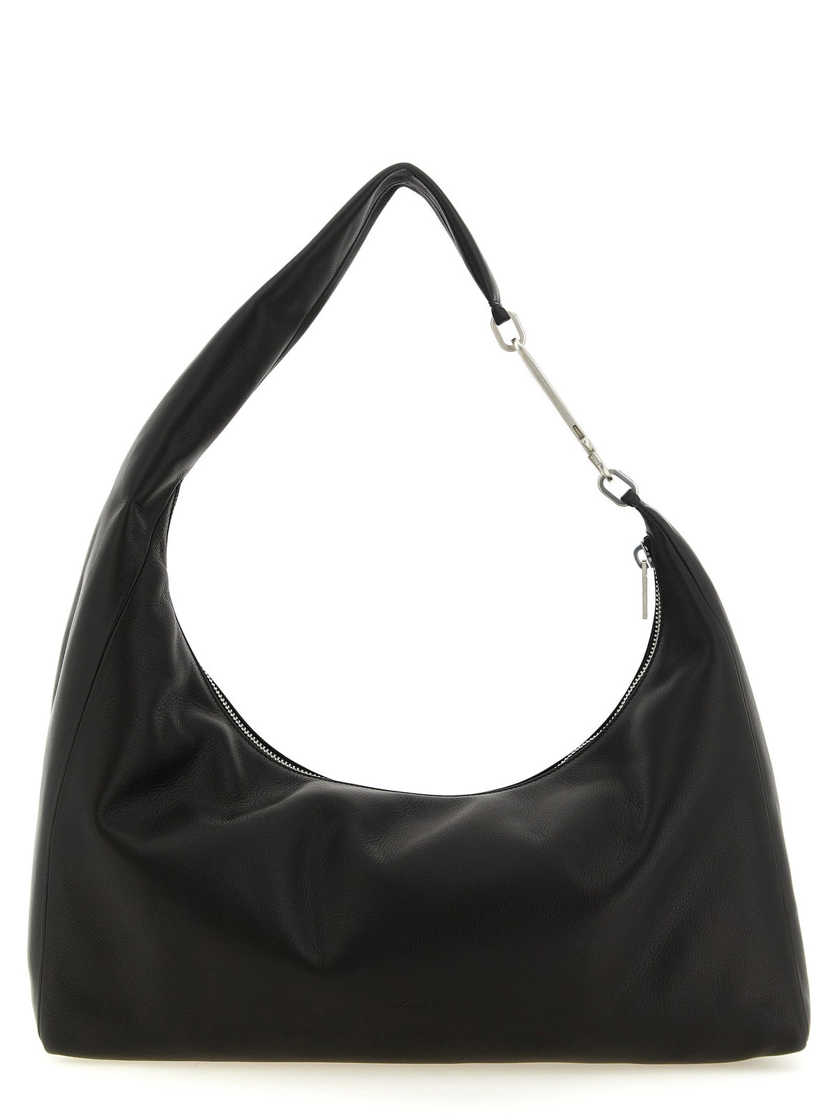 Rick Owens Cropped Gemini Bag in Black Grained Calf Leather