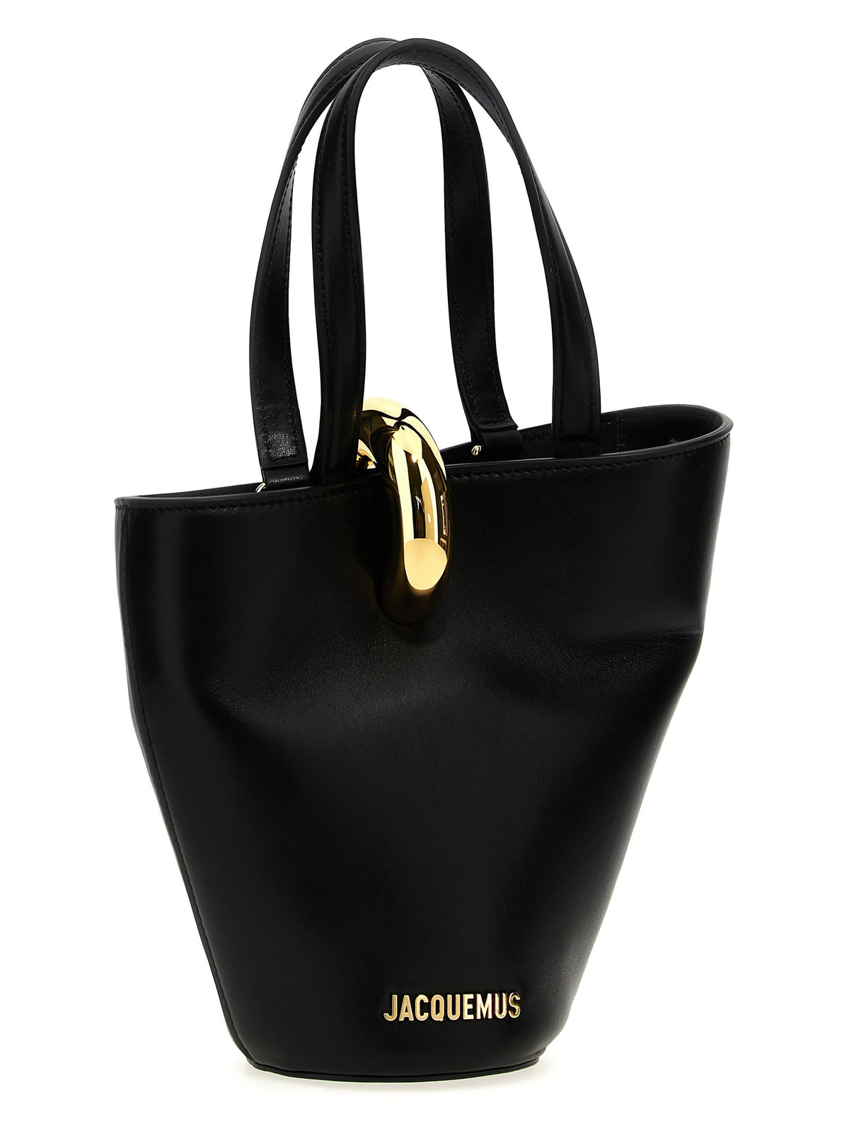 Jacquemus Le Petit Bambola Mini Bucket Bag in Black Leather