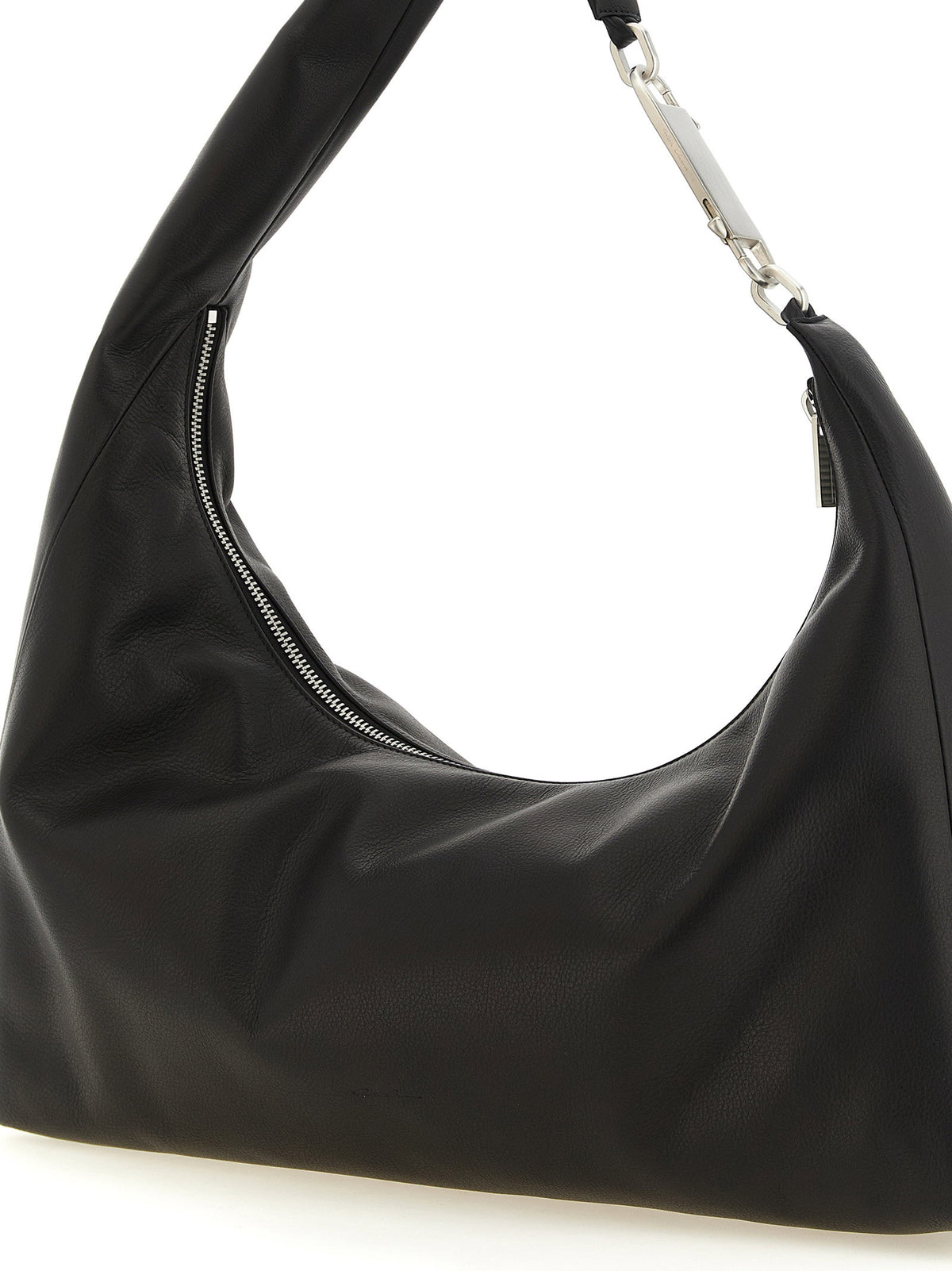 Rick Owens Cropped Gemini Bag in Black Grained Calf Leather
